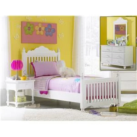 4-Piece Twin Bedroom Group with Poster Bed
